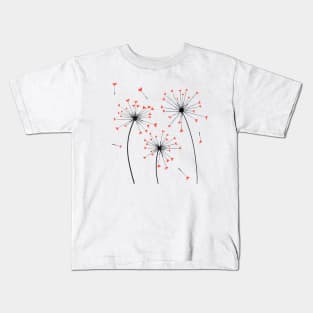 Love heart dandelion Kids T-Shirt